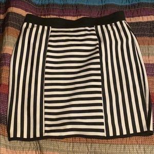 Black and White Striped Skirt